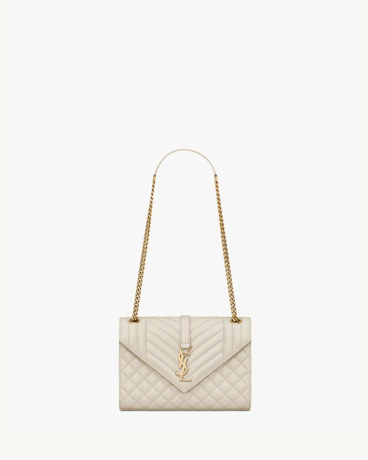 YSL Envelope Medium in Quilted Grain De Poudre Embossed Leather - Image 1